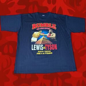 Vintage 2002 Lennox Lewis vs Mike Tyson Rumble on the River Boxing T-Shirt
